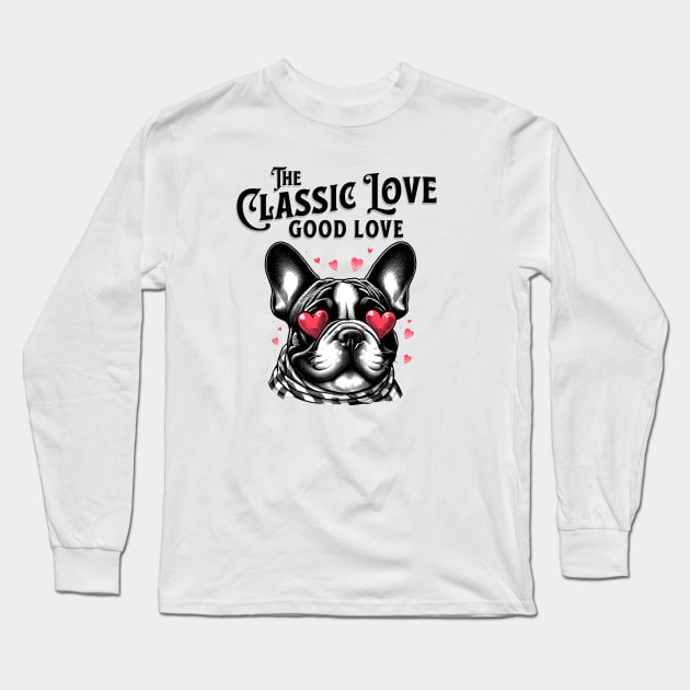 Pug puppy in Love Print art illustration Puppy Valentines gifts Long Sleeve T-Shirt by Casually Fashion Store